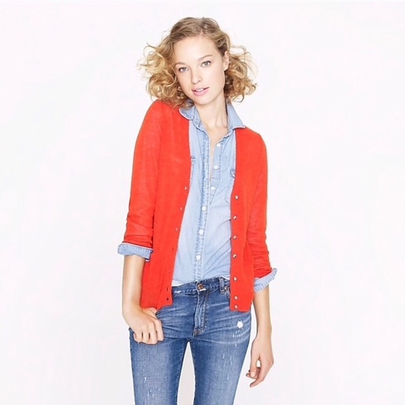J. Crew Sweaters - Beautiful J Crew Alpaca Orange Cardigan Sweater